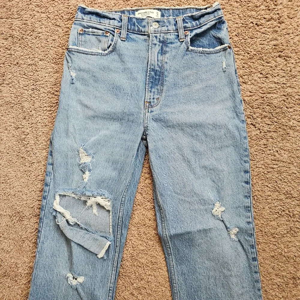 Abercrombie & Fitch Jeans Womens 27/4R 90's Straight Ultra High Rise Denim - Picture 3 of 8